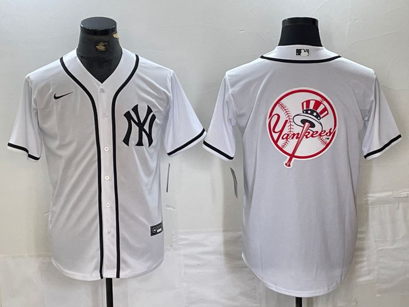 Men New York Yankees Blank White Third generation joint name Nike 2024 MLB Jersey style 4
